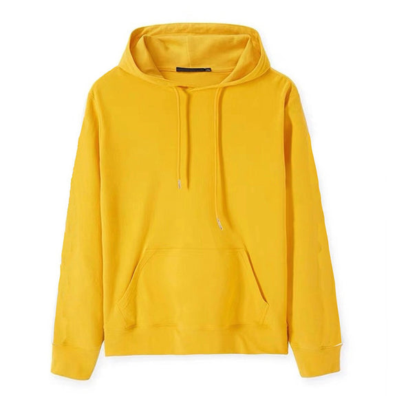 Suéter Hoodie Hombre Color Sólido Clásico