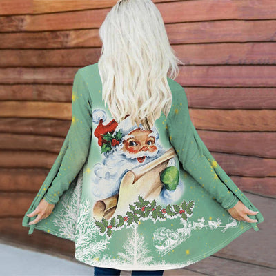 Abrigo Navideño para Mujer con Impresión Digital de Moda - Image 7