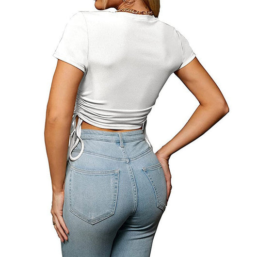 Top de Verano para Mujer Cuello Redondo Manga Corta Ombliguero - Image 21
