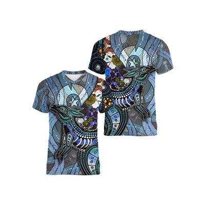Camiseta Deportiva Infantil con Patrón de Canguro Australiano - Cuello V - Image 3