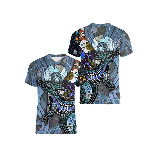 Camiseta Deportiva Infantil con Patrón de Canguro Australiano - Cuello V - Image 3