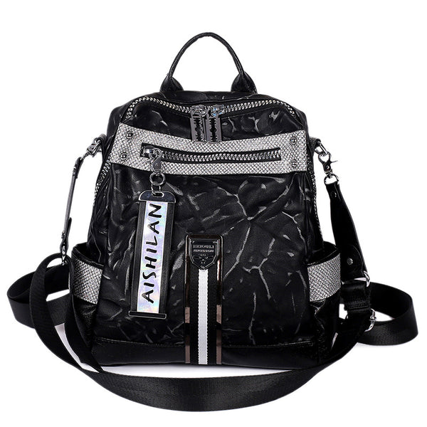 Mochila Estilo Occidental de Cuero Suave con Bandolera Ancha