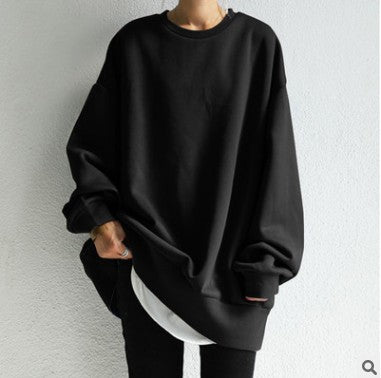 Blusa Suelta de Cuello Redondo Color Sólido para Otoño e Invierno - Image 10