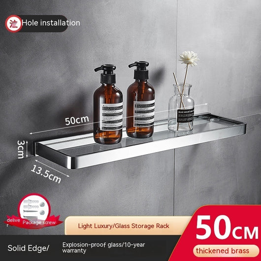 Organizador de Baño con Bandeja de Vidrio y Detalles en Cobre - Image 3