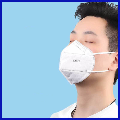 White 3D KN95 five-layer protective mask with ear loops, designed for dust and general protection. - Image 14