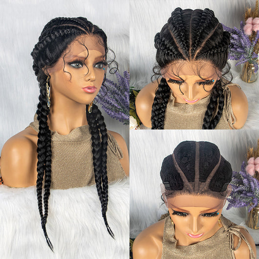 Peluca de Encaje Trenzado con Cabello de Bebé - 4 Trenzas - Image 19