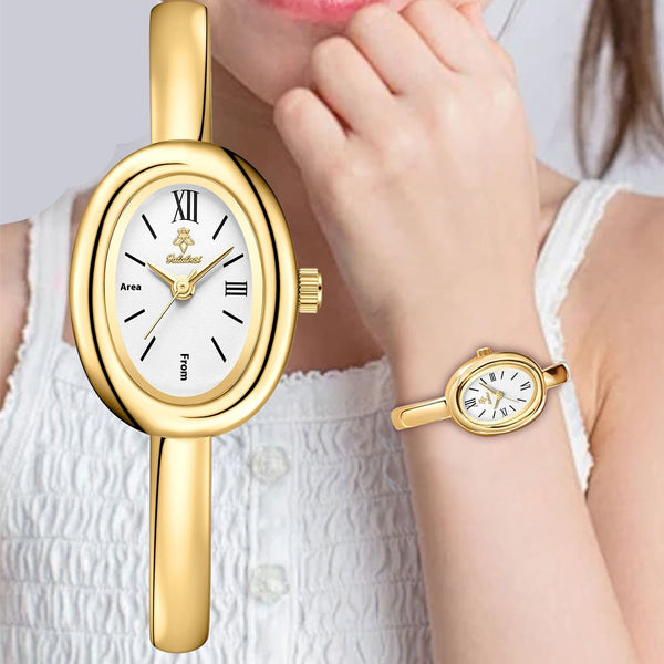 Reloj de Cuarzo Ovalado Retro Multifuncional para Mujer
