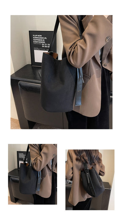 Bolsa de Hombro Retro Mate Gran Capacidad - Estilo Versátil Todo Uso - Image 26
