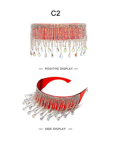 Gafas de Sol con Aro Decorativo, Diamantes y Borlas Artesanales - Image 15