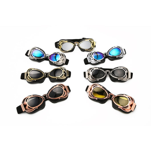 Gafas Protectoras Retro para Motocicleta - Estilo Piloto Harley con Protección Reflectante - Image 26