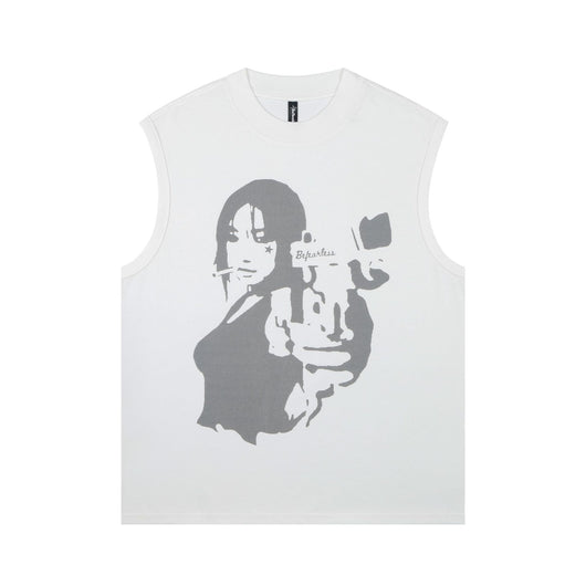 Playera Sin Mangas Estampada para Hombre