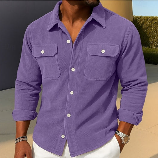 Camisa-Abrigo Holgada de Pana para Hombre - Image 4