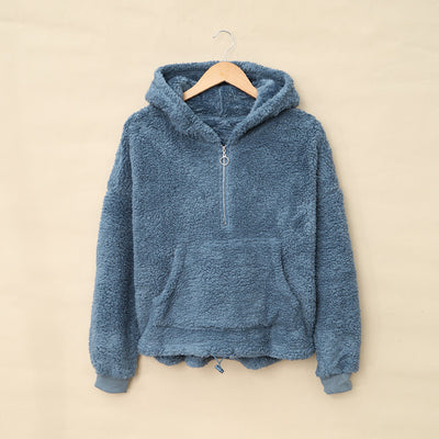 Chaqueta de Mujer Otoño Invierno Colores Sólidos con Cierre - Image 8