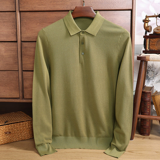 Camiseta Manga Larga de Seda Morera para Hombre - Básico Liso - Image 2