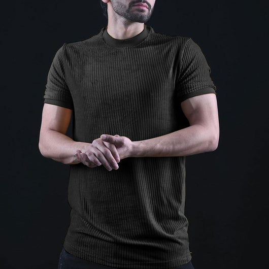 Camiseta Casual Cuello Redondo Manga Corta Ajustada para Hombre - Image 11