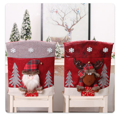 Funda de Silla 3D Navideña con Diseño de Papá Noel y Muñeco de Nieve - Image 10