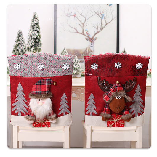 Funda de Silla 3D Navideña con Diseño de Papá Noel y Muñeco de Nieve - Image 10