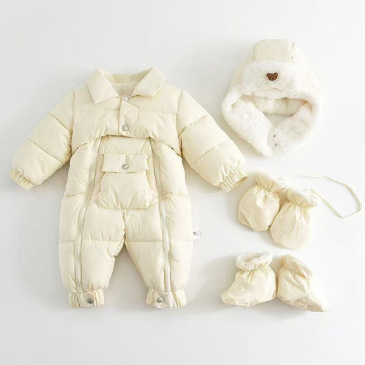Mameluco Acolchado de Algodón para Bebé - Traje Grueso para Gatear - Image 12