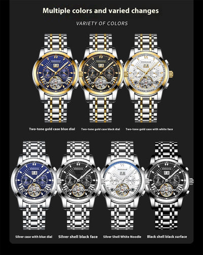 Reloj Automático Mecánico Impermeable Multifuncional para Hombre - Image 13