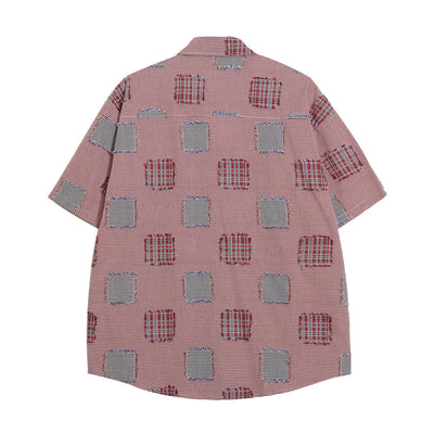 Camisa de Cuadros con Parches Desgastados para Hombre - Image 9