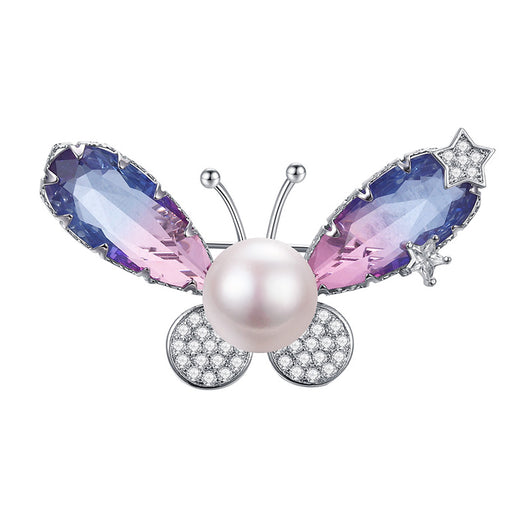 Broche Morado con Flecos Estampado para Mujer - Image 13