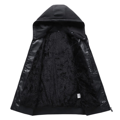 Chaqueta de Cuero PU con Cuello Elevado para Hombre - Abrigo Invernal Premium - Image 29