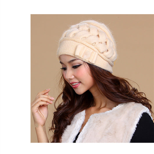 Gorro Invierno Mujer Doble Capa Lana Conejo - Abrigo Cálido y Elegante - Image 16
