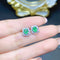 Aretes de Plata 925 con Esmeralda Natural Incrustada