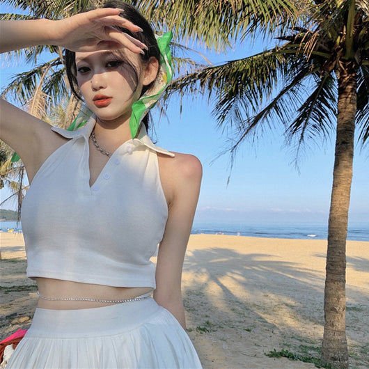 Top Halter Cropped sin Mangas para Mujer - Image 9