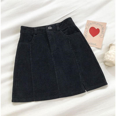 Falda de Pana Talle Alto Slim para Mujer - Image 7