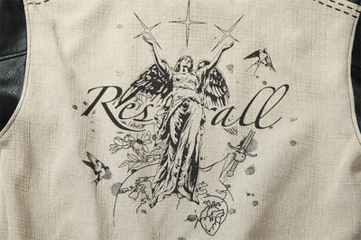Chaqueta Suelta Estilo Retro Americano con Estampado de Alas de Ángel - Image 19