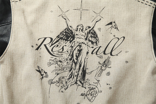 Chaqueta Suelta Estilo Retro Americano con Estampado de Alas de Ángel - Image 19