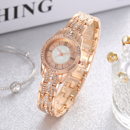 Reloj de Pulsera Elegante de Lujo con Diamantes Incrustados y Superficie de Cielo Estrellado para Mujer