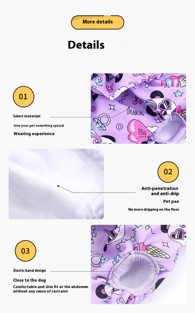 Pantalones Sanitarios Lavables para Perras - Protección Menstrual Cómoda - Image 16