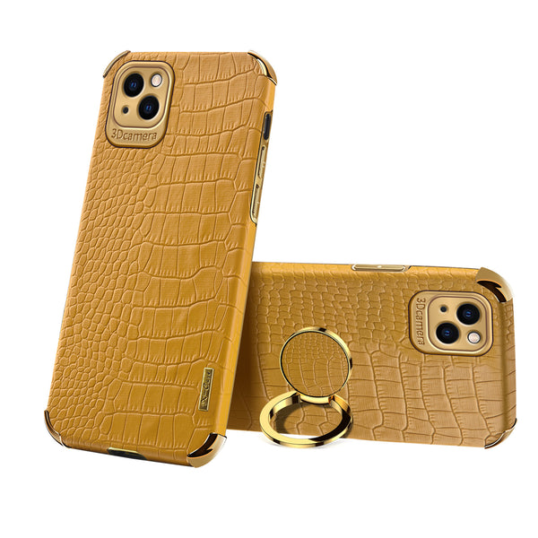 Funda Protectora para Teléfono con Anillo y Acabado Cromado