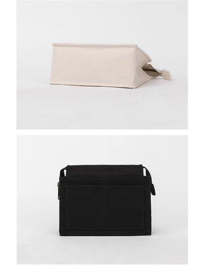 Neceser de Lona Blanca Estilo Coreano - Bolsa Cosmética de Algodón Versátil - Image 13