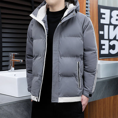 Chaqueta Cálida Acolchada Estilo Coreano con Capucha para Hombre - Image 9