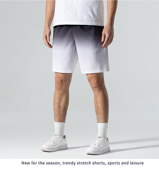 Pantalones Cortos Deportivos Ice Silk Degradado para Hombre - Ideales para Playa y Verano - Image 9