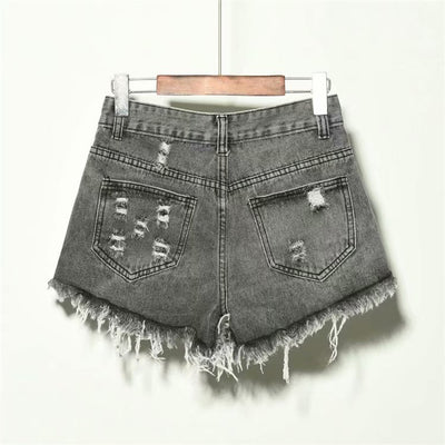 Shorts Vaqueros Sueltos Cintura Alta para Mujer Verano con Rotos - Image 7