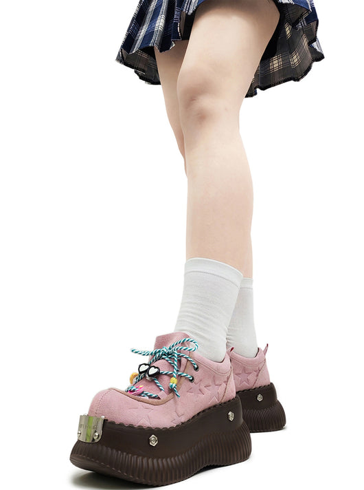 Zapatos Plataforma Dopamine Verano de Cuero con Cordones - Image 13