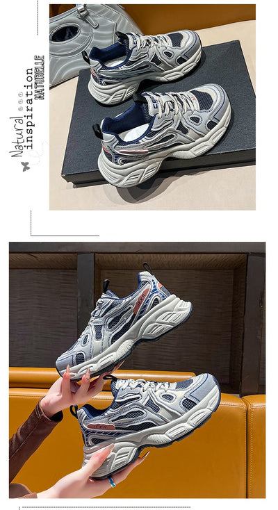 Zapatos Deportivos Mujer Malla Transpirable Base Reforzada Gris - Image 20
