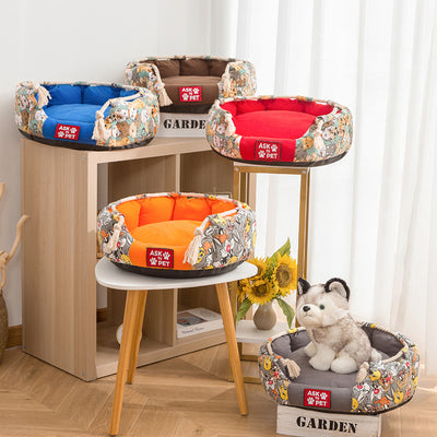 Cama Térmica para Mascotas con Diseño Impreso y Felpa Acolchada - Image 12