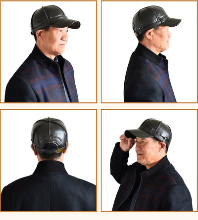 Gorro de Cuero para Hombre con Protección Auditiva - Invierno Acolchado - Image 16