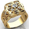 Anillo de Oro con Patrón de Cruz y Tapa Abatible para Hombre
