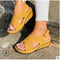 Sandalias Cuña Mujer Verano con Tiras Cruzadas y Diseño Calado
