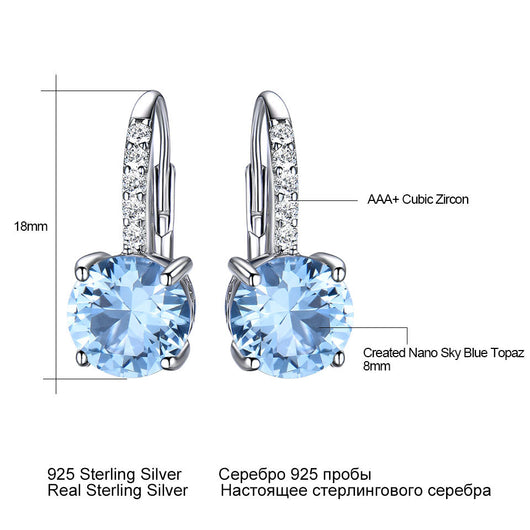 Aretes de Plata Esterlina con Topacio Ahumado y Diamantes - Image 2