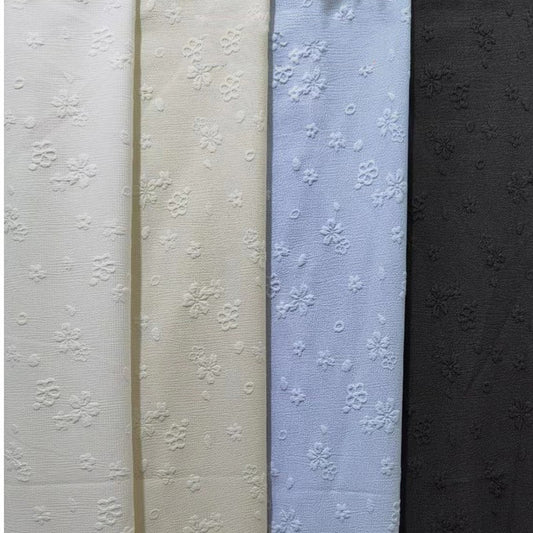 Tela para Vestidos Femeninos con Textura Relieve Floral 3D y Efecto Burbuja