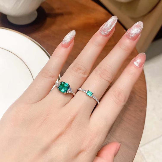 Anillo de Plata Esterlina 925 con 20 Puntos Cuadrados para Mujer - Image 17