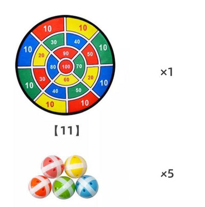 Three orange and black star-shaped sticky balls for a dart game, shown against a plain white background. - Image 6