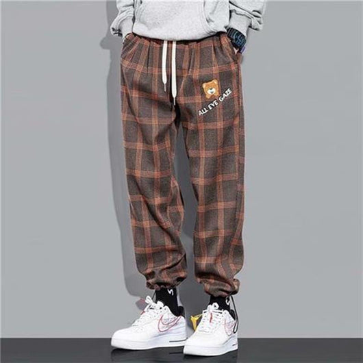 Pantalones Casuales a Rayas Hombre Marca Trendy Sueltos Hip-hop Bear - Image 2